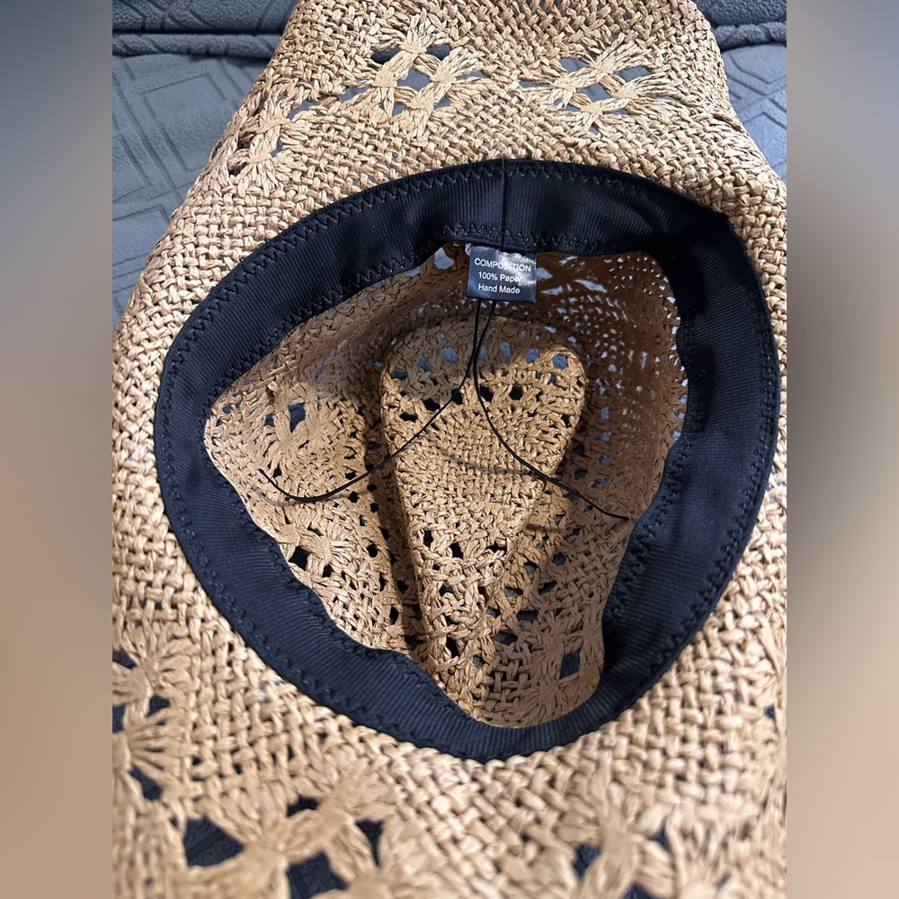 Cowboy Hat Women Summer Western Cowgirl Woven Hollow Out Wide Brim Hat rodeo - Picture 10 of 11